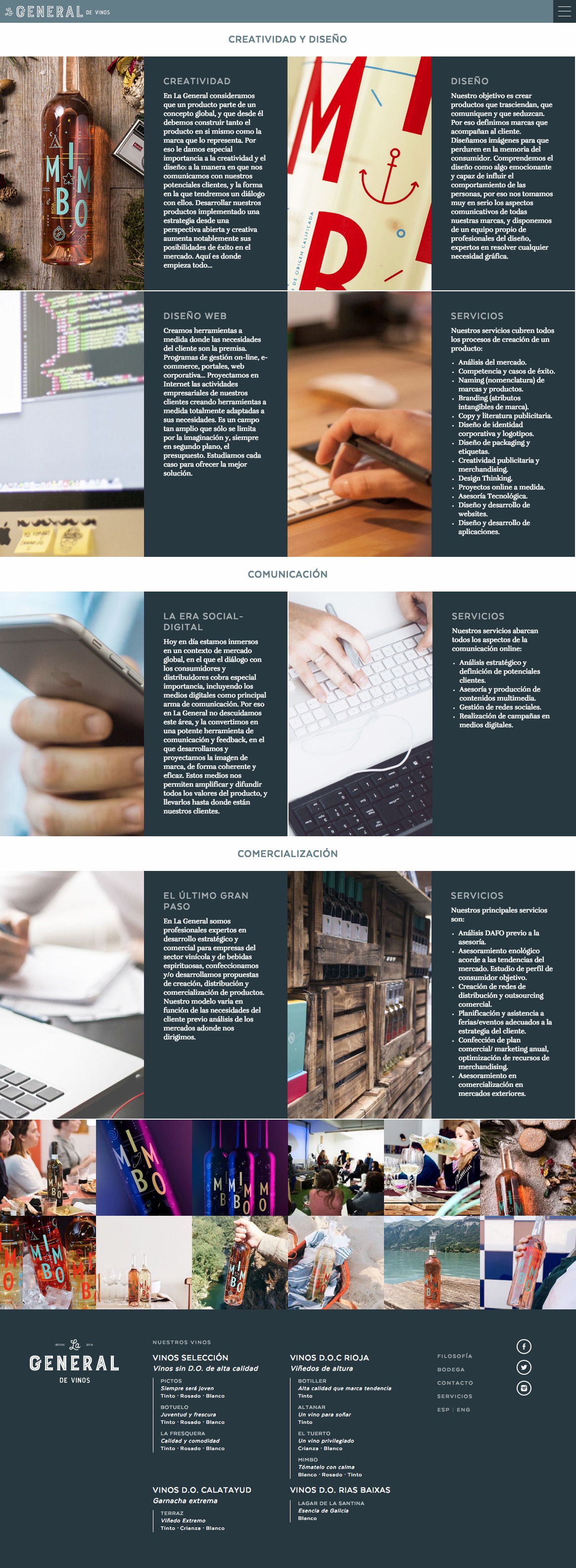 Diseño website y frontend para proyecto online de vinos en Zaragoza y Barcelona