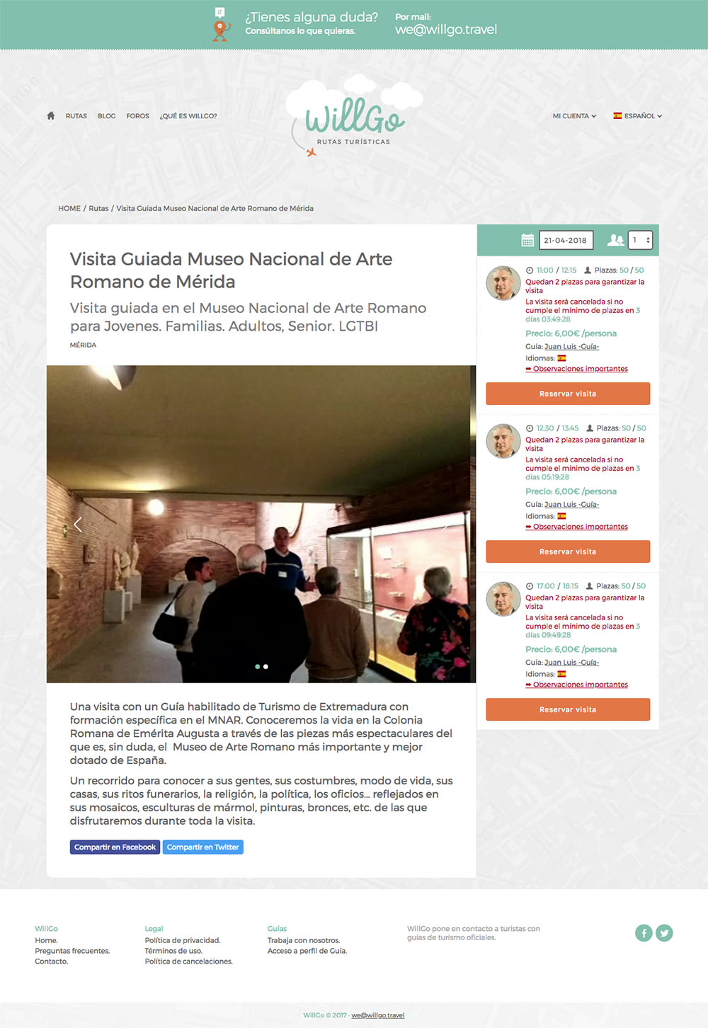 Diseño website, frontend y backend en proyecto online de turismo en Zaragoza.